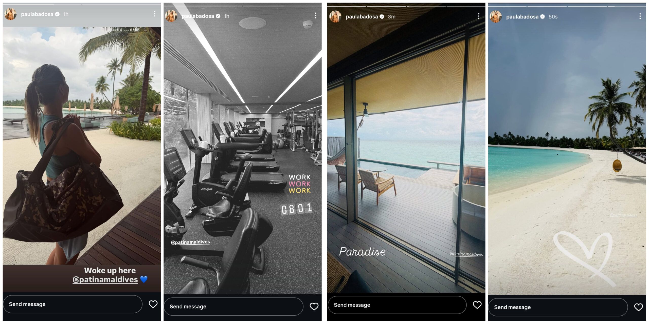 Screen grab of Paula Badosa's Instagram stories