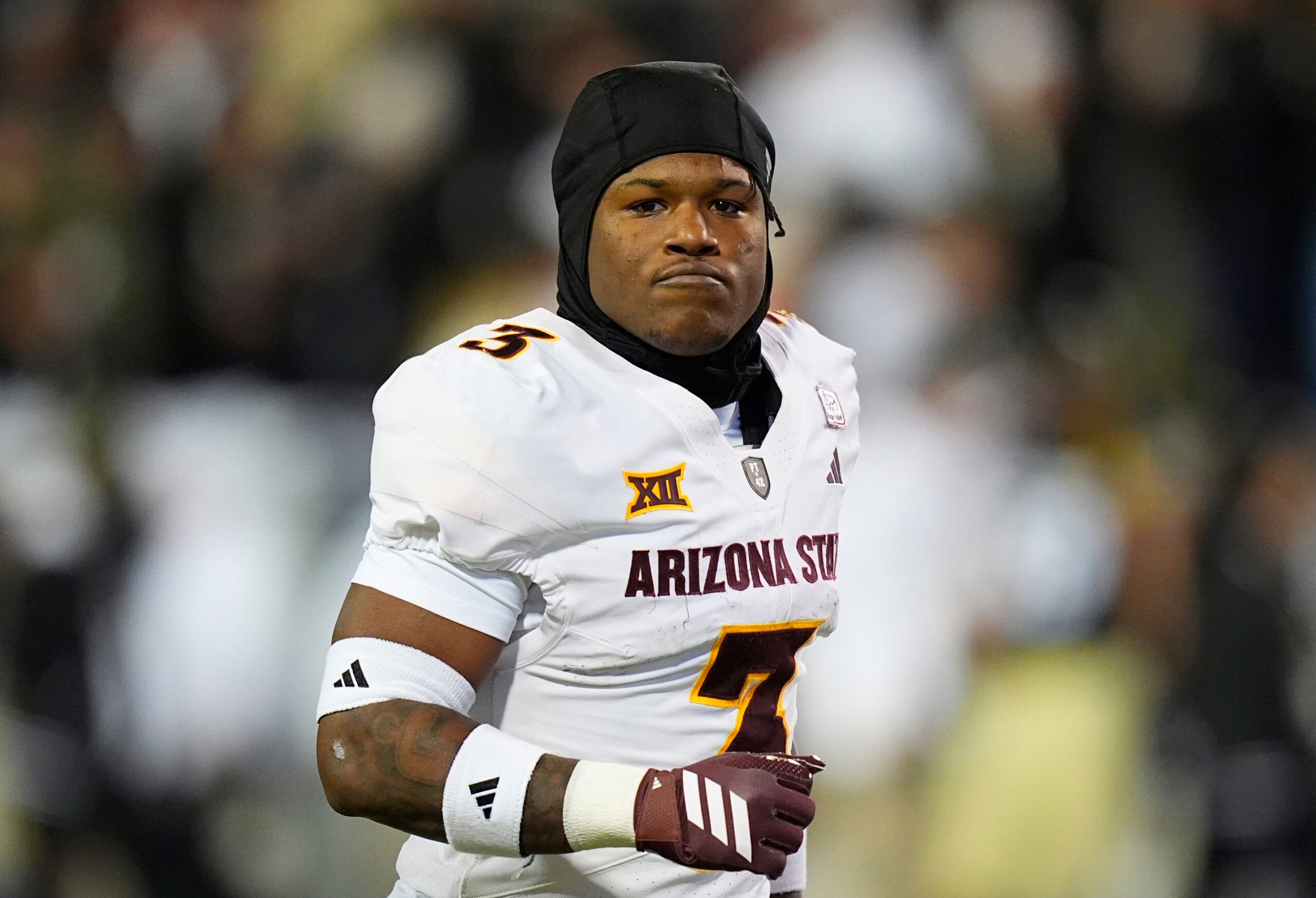 Arizona State Sun Devils running back Raleek Brown (3) before the game against the Colorado Buffaloes at Folsom Field.