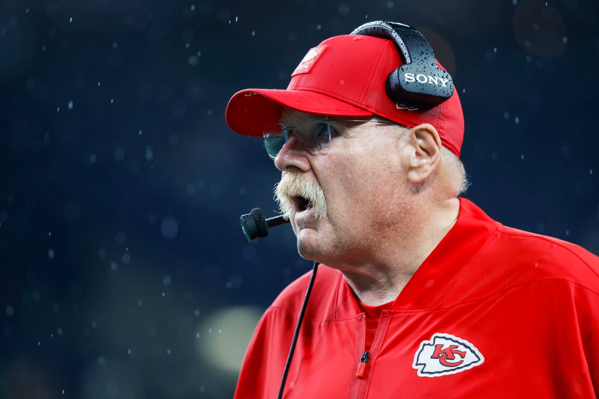 Kansas City Chiefs head coach Andy Reid stands on the sideline during the fourth quarter against the Seattle Seahawks at Lumen Field.