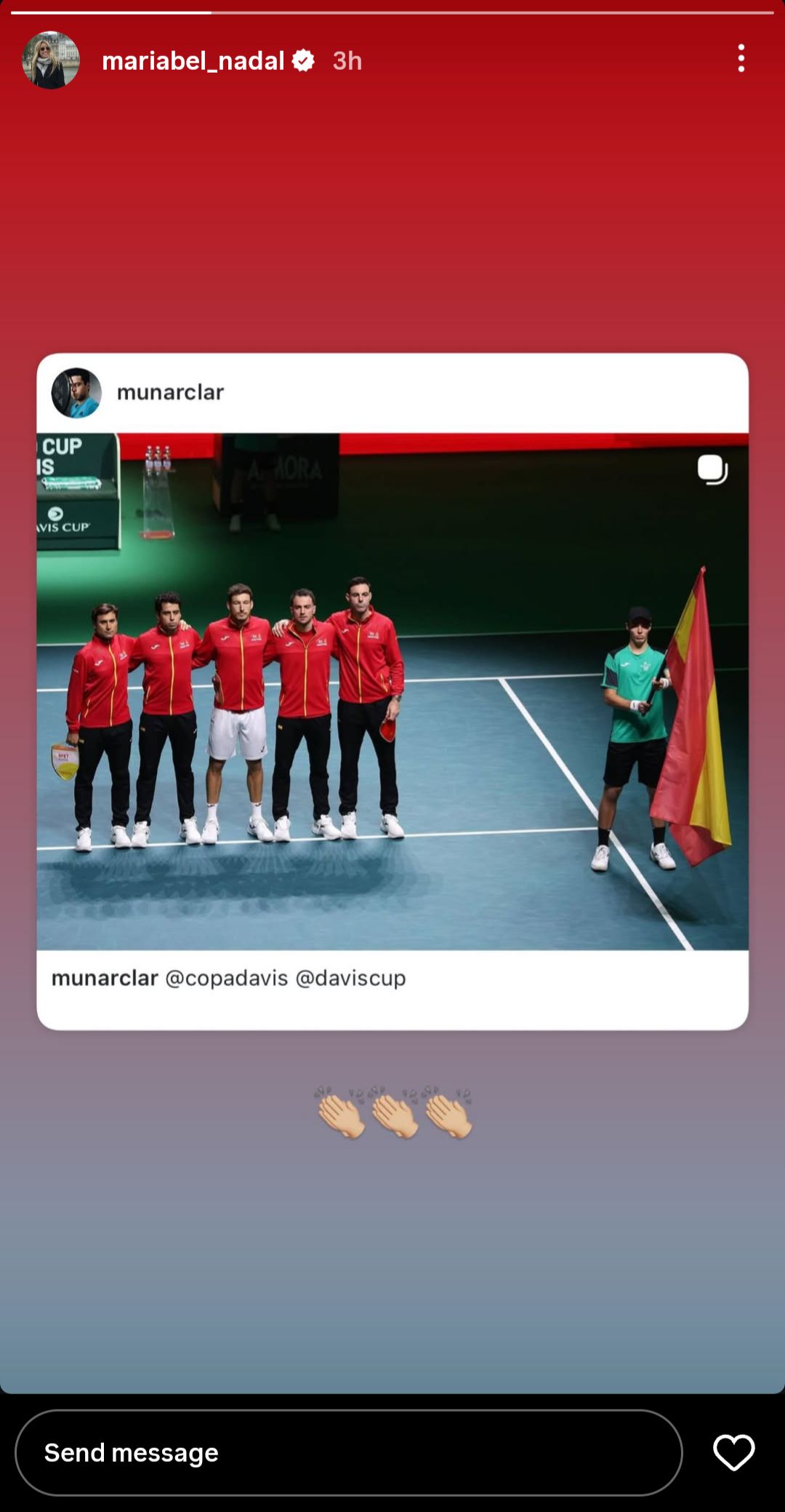 Screen grab of Rafael Nadal's sister Maribel's Instagram story'
