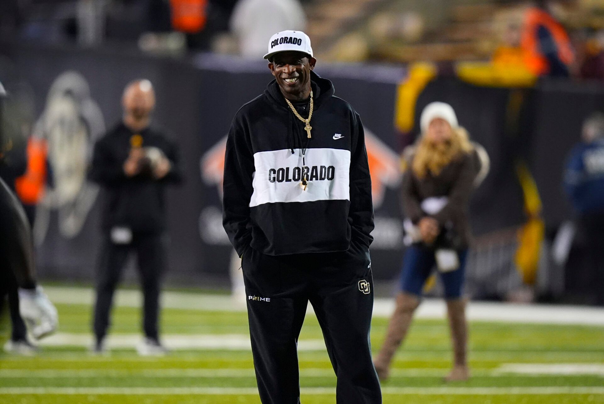 Colorado Buffaloes head coach Deion Sanders before the game against the Arizona State Sun Devils at Folsom Field.