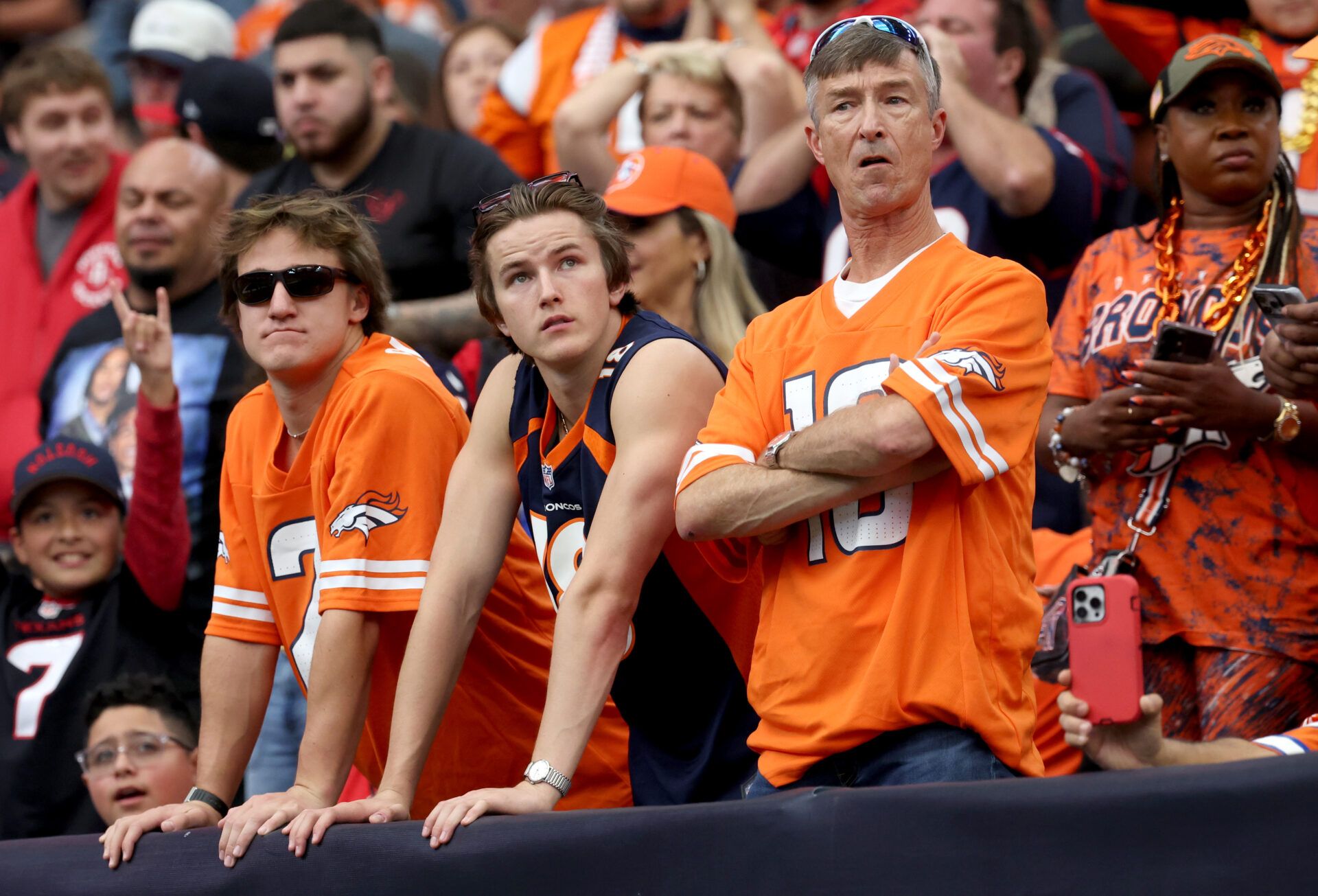 Fans during the second half between the Denver Broncos and Houston Texans at NRG Stadium.