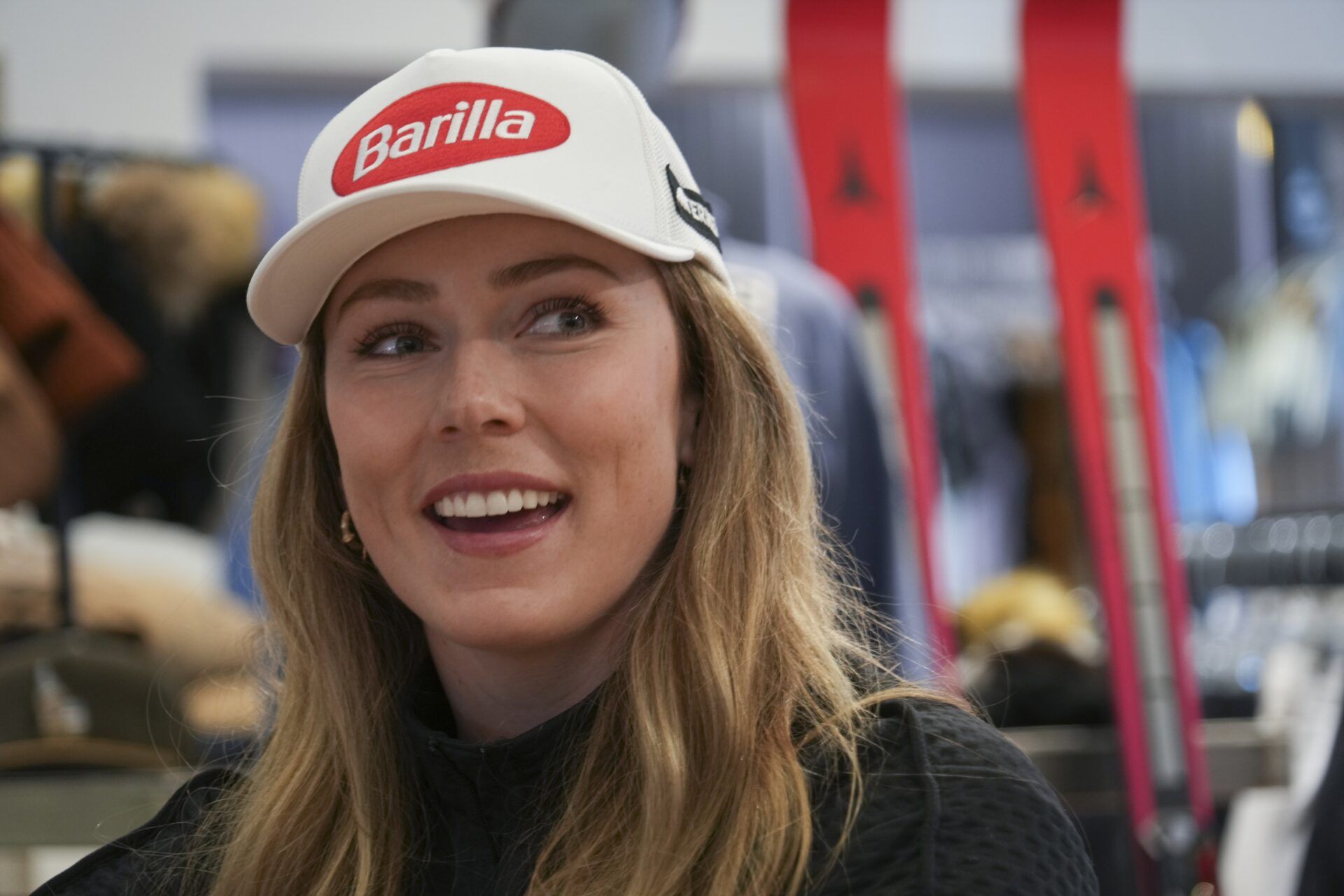 Mikaela Shiffrin sits for an interview with USA TODAY in  Sun Valley.