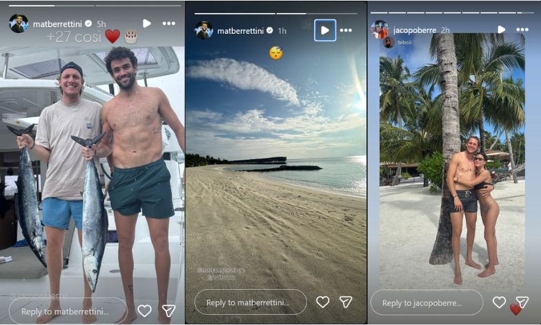 Screenshots of Matteo Berrettini and his brother, Jacopo's Instagram stories | Source: IG/matberrettini/jacopoberre