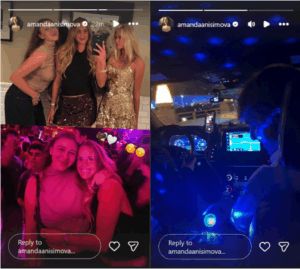 Screenshots of Amanda Anisimova's Instagram stories | Source: IG/amandaanisimova