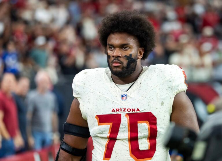 Arizona Cardinals offensive lineman Paris Johnson Jr. (70) against the Seattle Seahawks at State Farm Stadium.