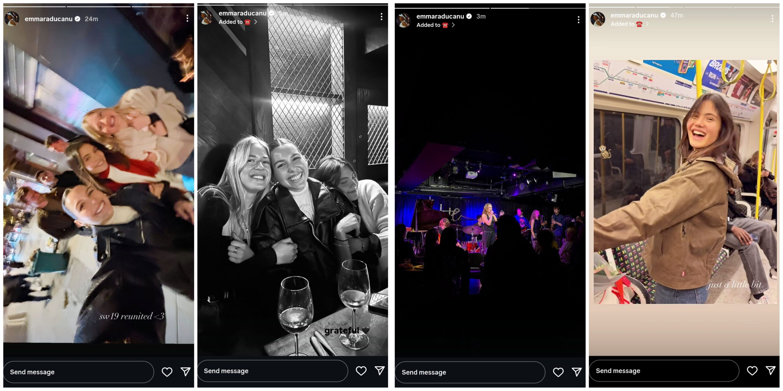 Screen grab of Emma Raducanu's Instagram stories