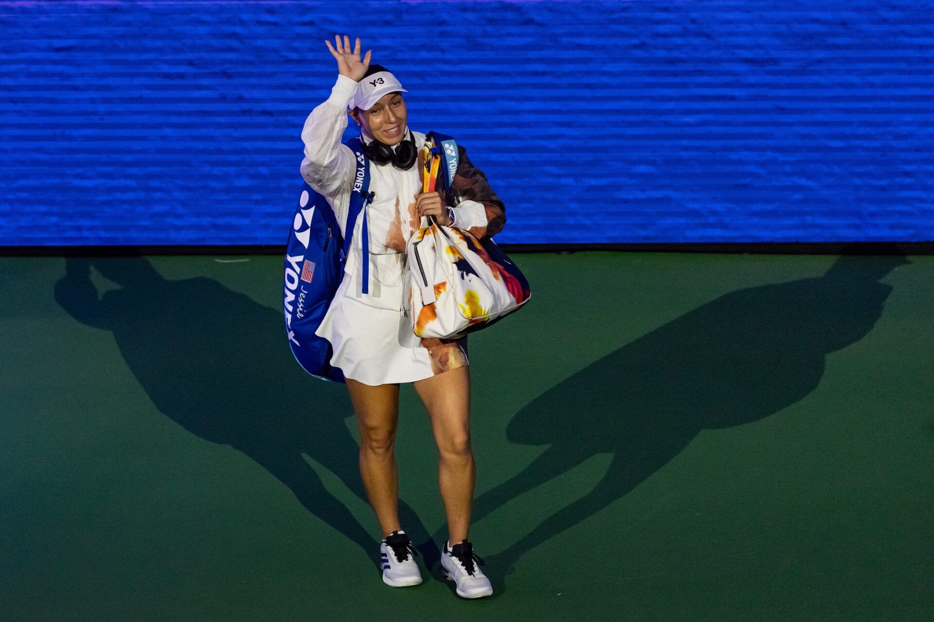 Jessica Pegula of the United States in action against Aryna Sabalenka of Belarus in the semifinal of the women’s singles at the US Open at Arthur Ashe Stadium in Billie Jean King National Tennis Center.