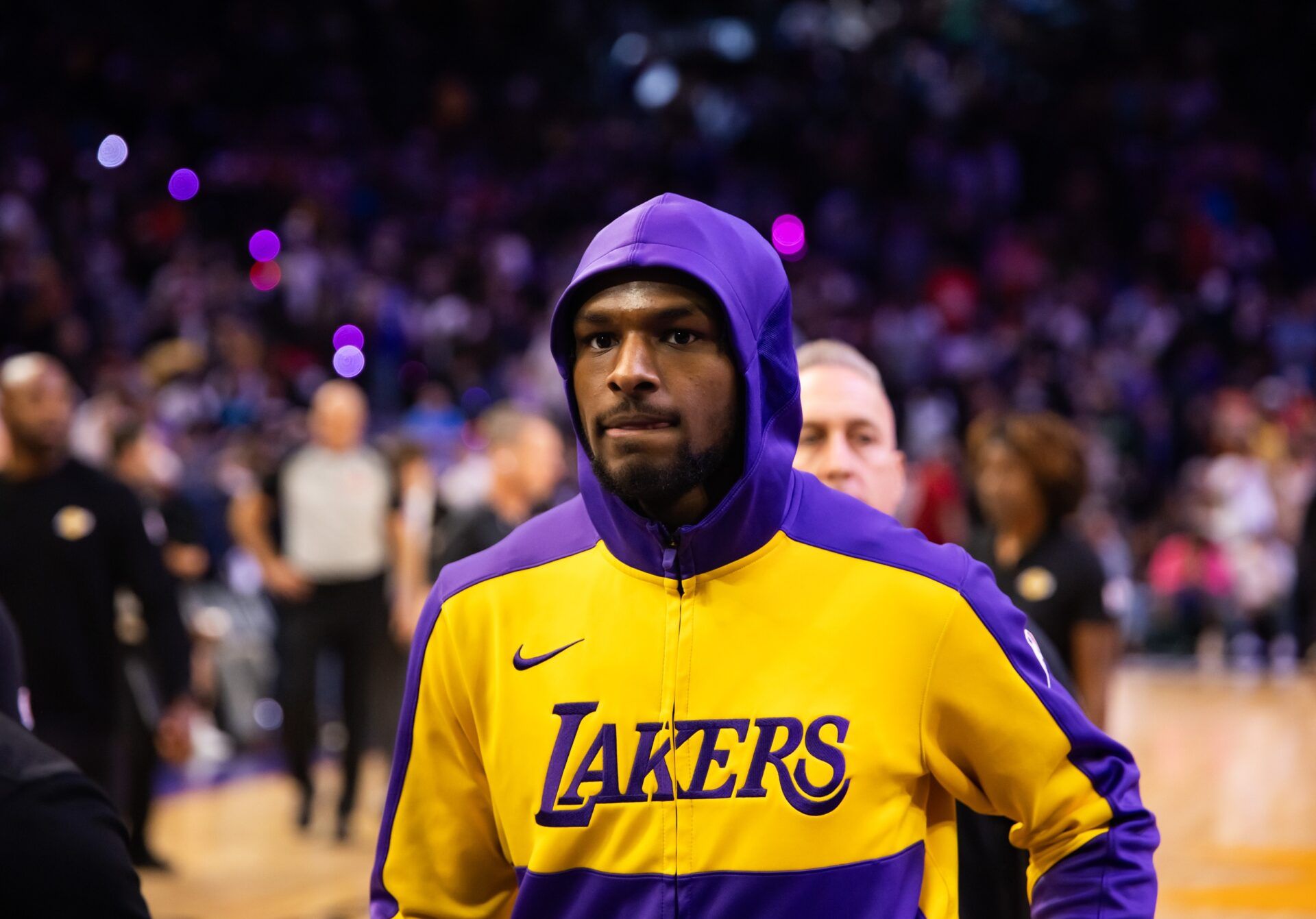 Los Angeles Lakers guard Bronny James against the Phoenix Suns at Footprint Center.