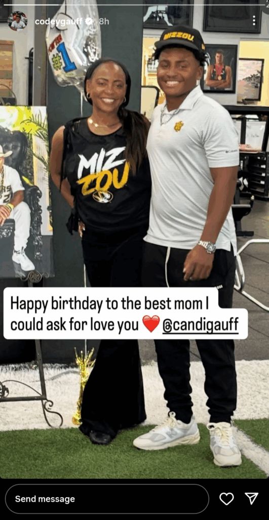 Codey Gauff wishes his mother Candi Happy Birthday on her 55th birthday