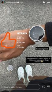 Screenshot of Thomas' Instagram story