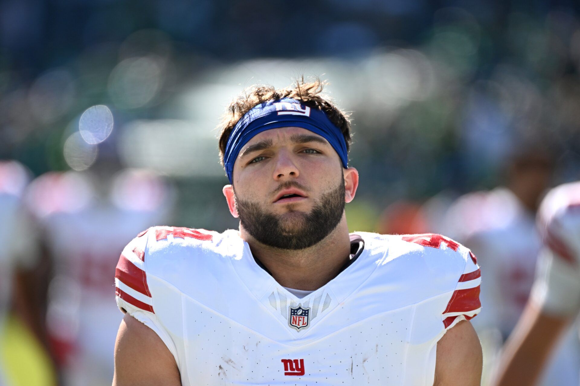 New York Giants running back Cam Skattebo (44) against the Philadelphia Eagles at Lincoln Financial Field.