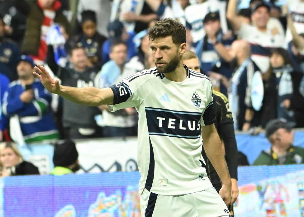 Vancouver Whitecaps FC forward Thomas Muller (13) reacts during the second half against Los Angeles FC at BC Place.
