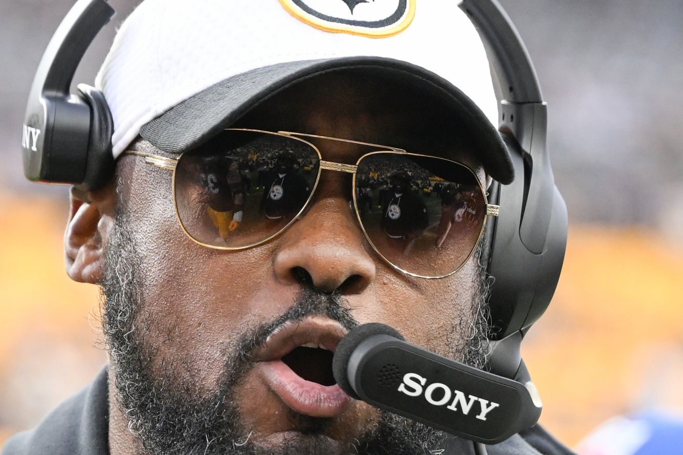 Pittsburgh Steelers head coach Mike Tomlin reacts against the Indianapolis Colts during the second half at Acrisure Stadium.