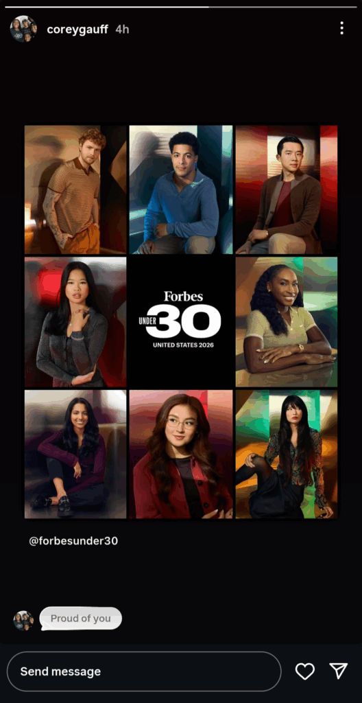 Coco Gauff’s Mother Candi and Father Corey React to Daughter’s Forbes 30 Under 30 Inclusion Corey Gauff on Instagram