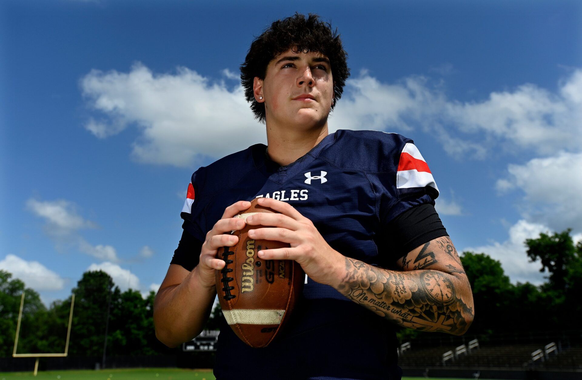 Dandy Dozen top football recruit selection for 2025 TSSAA season, Nashville Christian quarterback Jared Curtis Wednesday, June 19, 2025, in Nashville, Tenn.