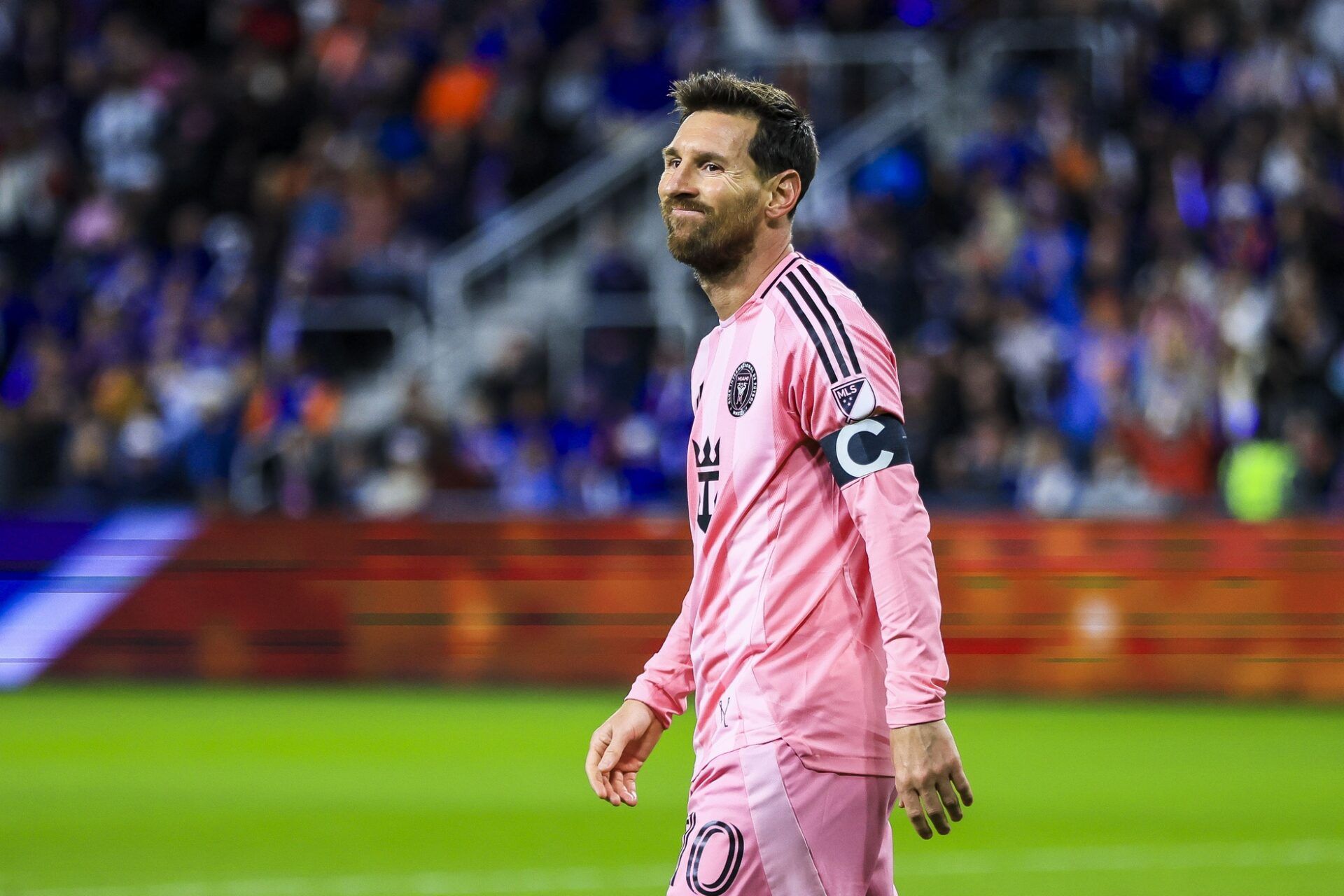 Inter Miami CF forward Lionel Messi (10) reacts after a missed goal in the second half against FC Cincinnati at TQL Stadium.