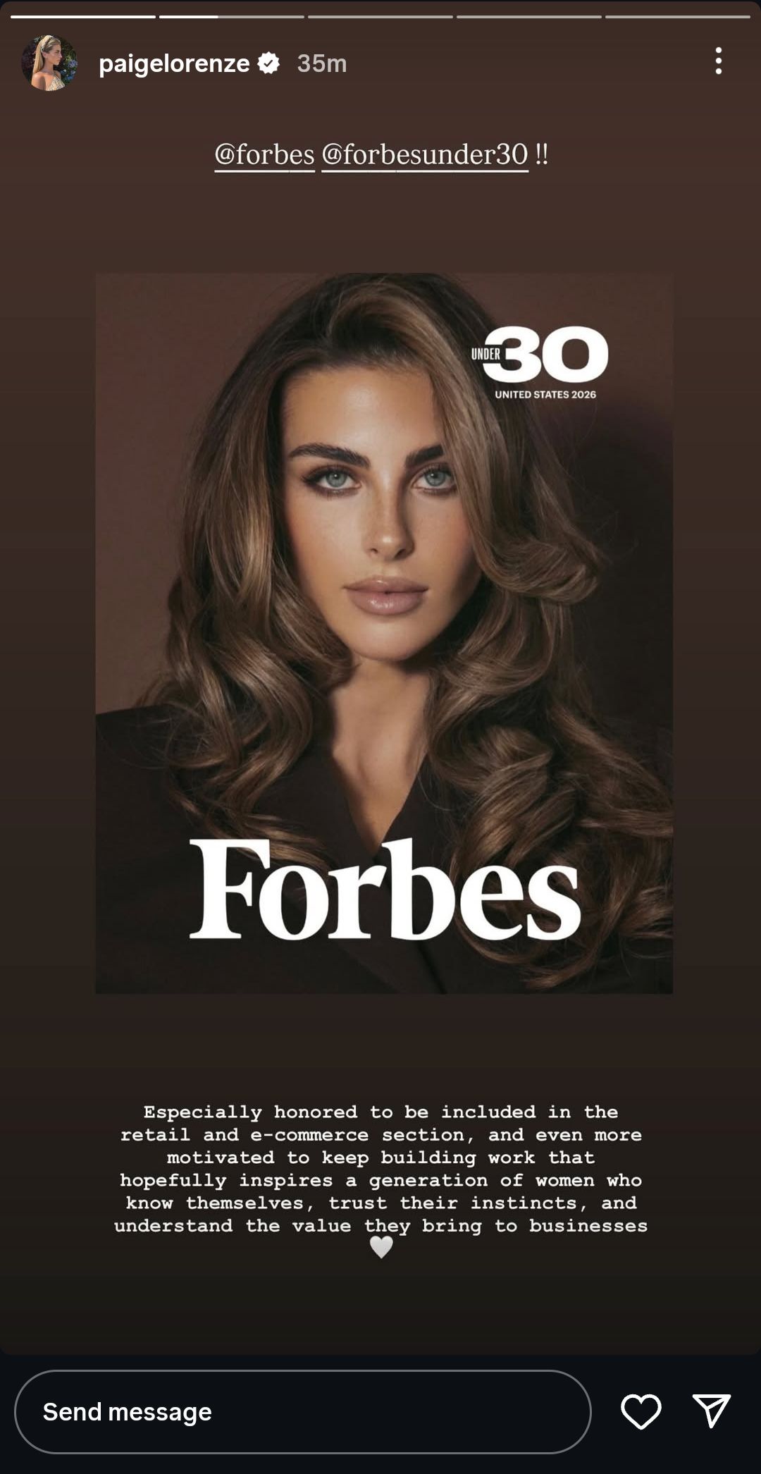 Screen grab of Tommy Paul’s fiancée Paige Lorenze's Instagram story