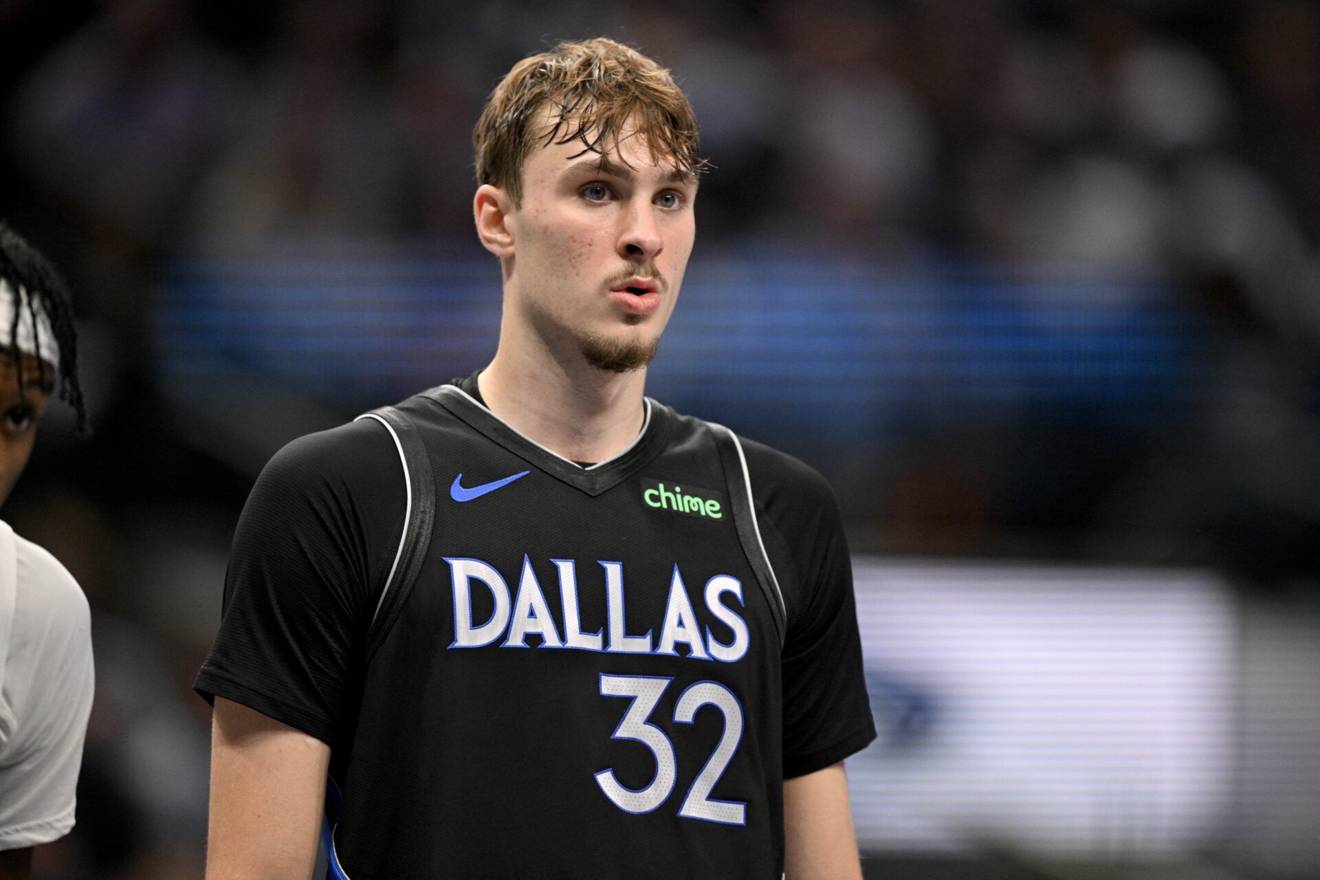 Dallas Mavericks forward Cooper Flagg (32) looks on during the second half against the Memphis Grizzlies at the American Airlines Center.