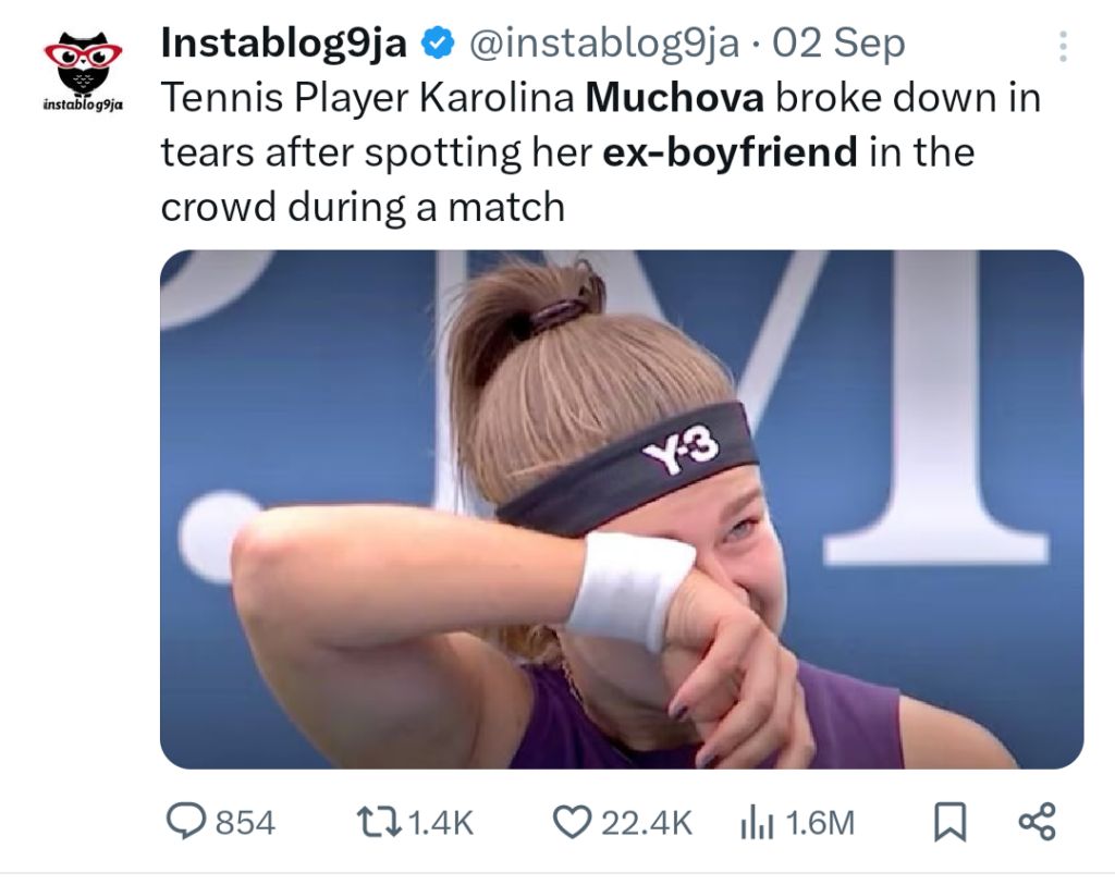 Karolina Muchova faced a stalker scare after spotting her ex-boyfriend in the stands at the US Open