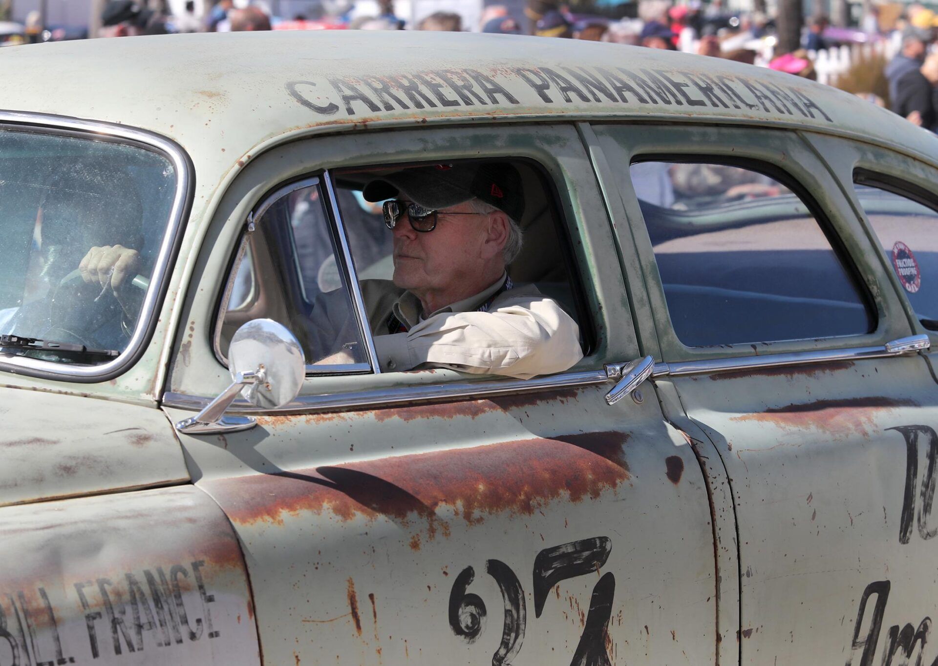 Nascar CEO Jim France drives a race car south on A1A as a large crowd watches the Historic North Turn Legends Parade, Saturday February 8, 2020 in Ponce Inlet.

Dtb Legends Parade 13