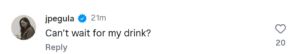 Jessica Pegula's comment on Amanda Anisimova's Instagram post