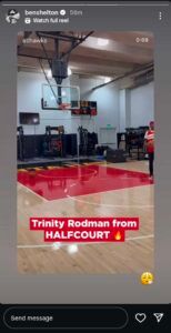 Ben Shelton Reacts to Girlfriend Trinity Rodman's Basketball Moment in