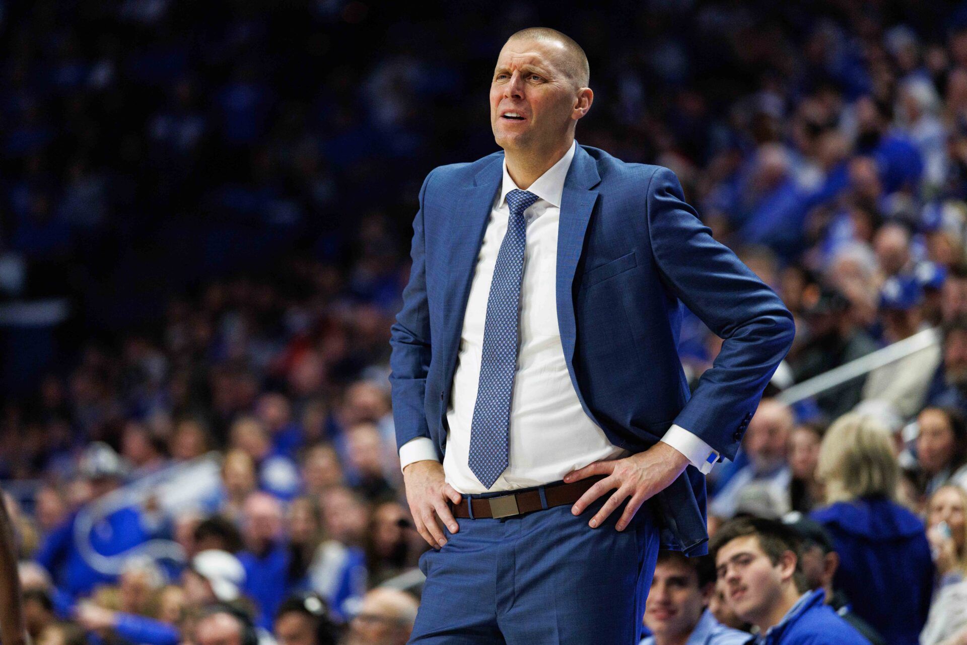 Kentucky Wildcats head coach Mark Pope looks on during the second half against the Loyola (MD) Greyhounds at Rupp Arena at Central Bank Center.