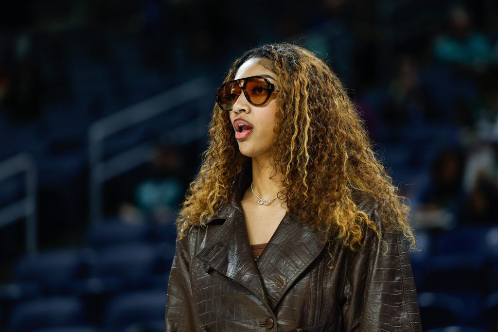 Image for Sky Star Angel Reese Makes Rare Appearance With WNBA Rival at Knicks’ Recent Game