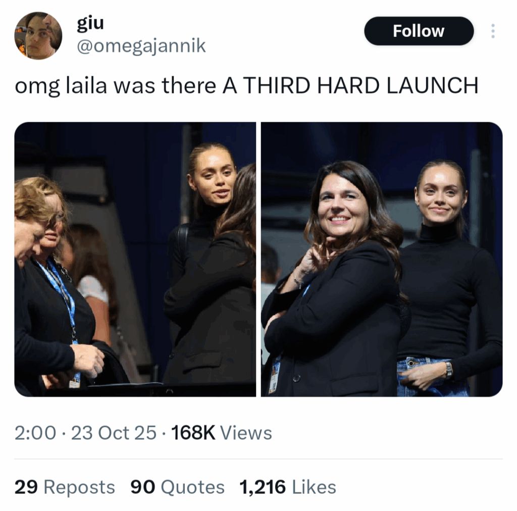 Laila Hasanovic pictured with Jannik Sinner's parents in Vienna