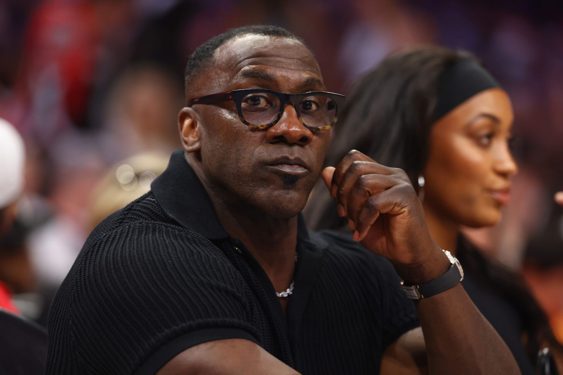 Former NFL football player Shannon Sharpe in attendance of the WNBA All Star Game at Footprint Center.