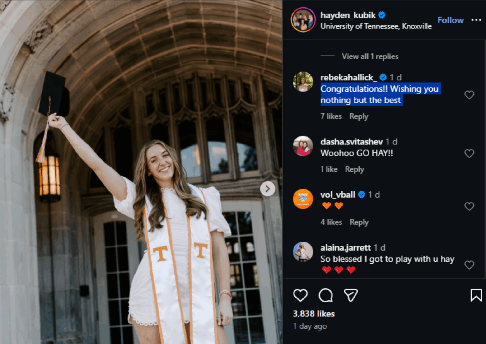 Rebekah Allick Reacts As Ex Nebraska Volleyball Teammate Celebrates A Rebekah Allick Reacts Ex Nebraska 12 10 25 2048x1450