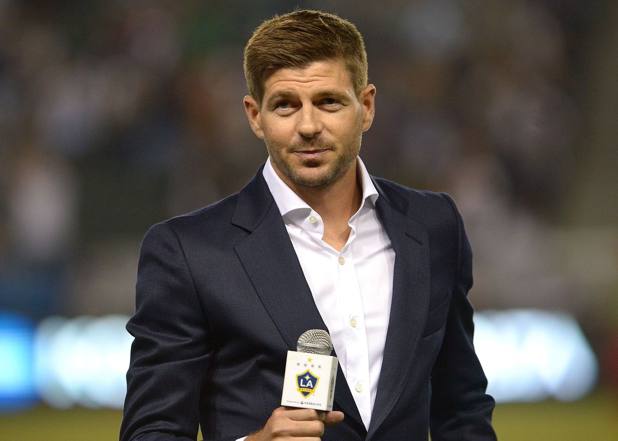 Los Angeles Galaxy player Steven Gerrard is introduced at half time of the MLS game against Toronto FC at StubHub Center. Galaxy won 4-0.