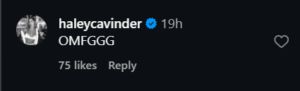 Haley Cavinder Comment (Credits: Instagram)