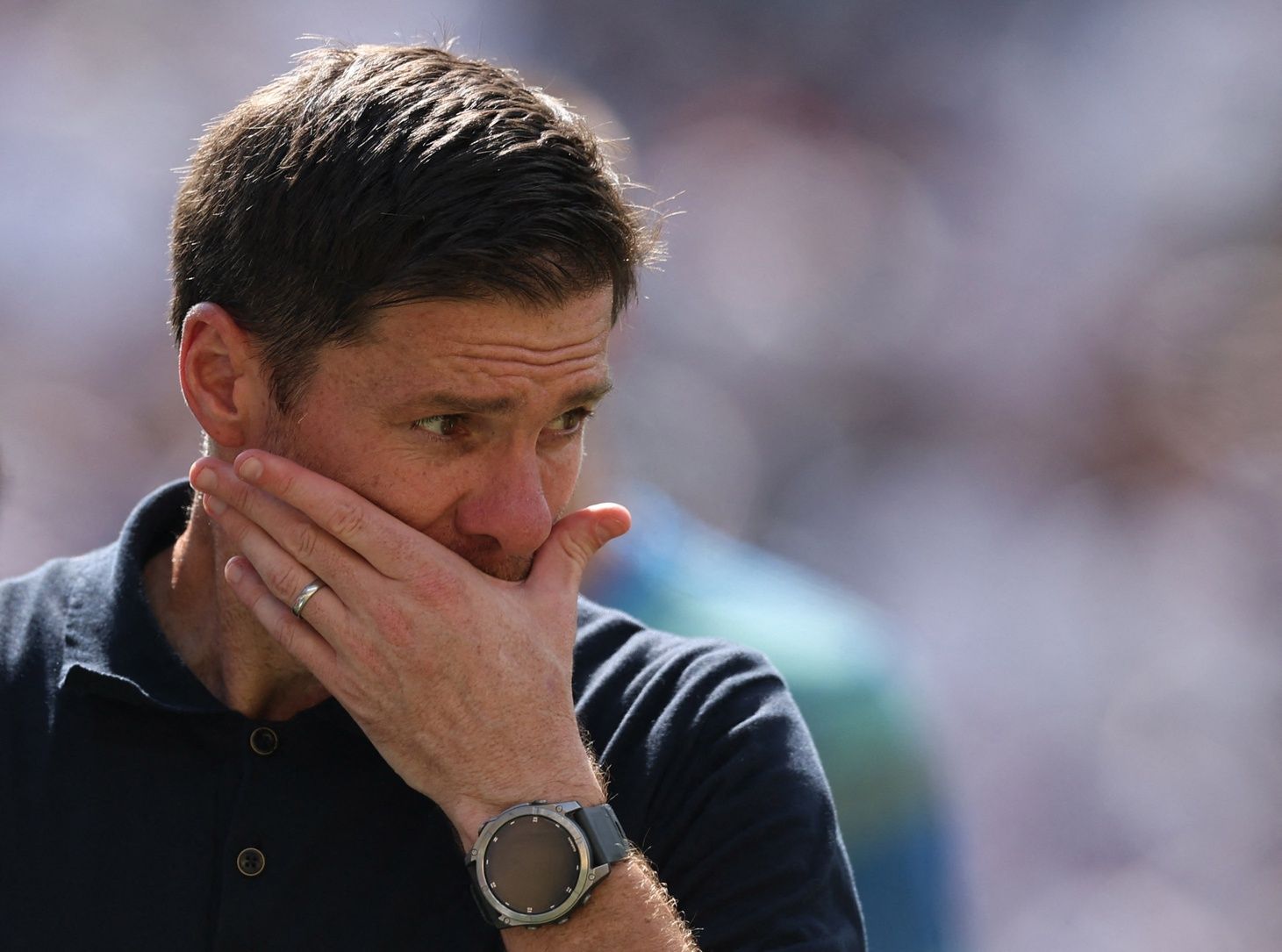 [Subscription Customers Only] Jul 9, 2025; East Rutherford, New Jersey, USA; Real Madrid coach Xabi Alonso during a semifinal match of the 2025 FIFA Club World Cup at MetLife Stadium.