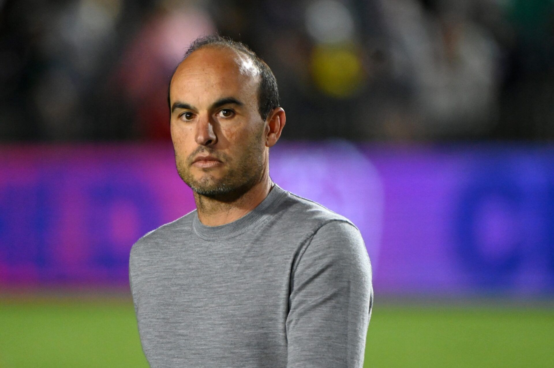 San Diego Wave FC interim head coach Landon Donovan looks on after the game at WakeMed Soccer Park.
