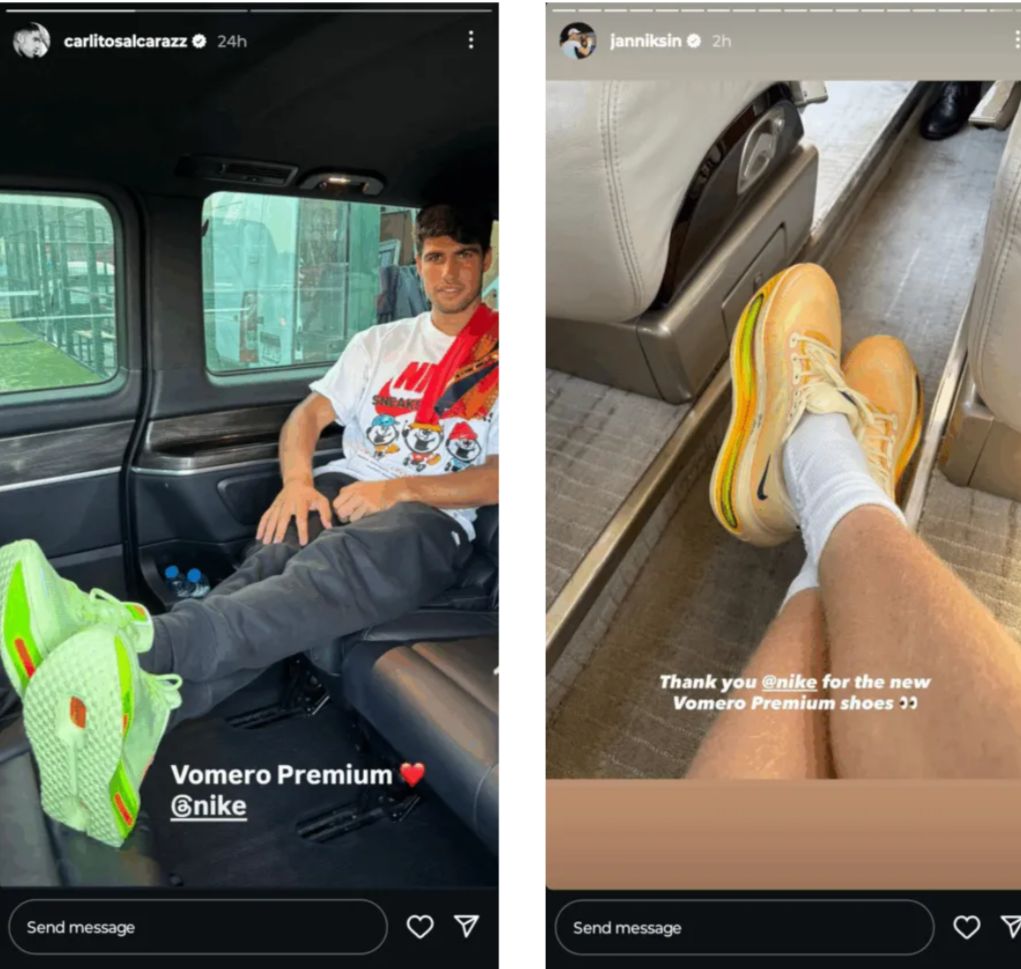 Carlos Alcaraz, Coco Gauff to Novak Djokovic, Naomi Osaka -- Snazziest Shoes Tennis Players Wore In 2025 Carlos Alcaraz (L) and Jannik Sinner (R) sport Nike's Vomero Premium