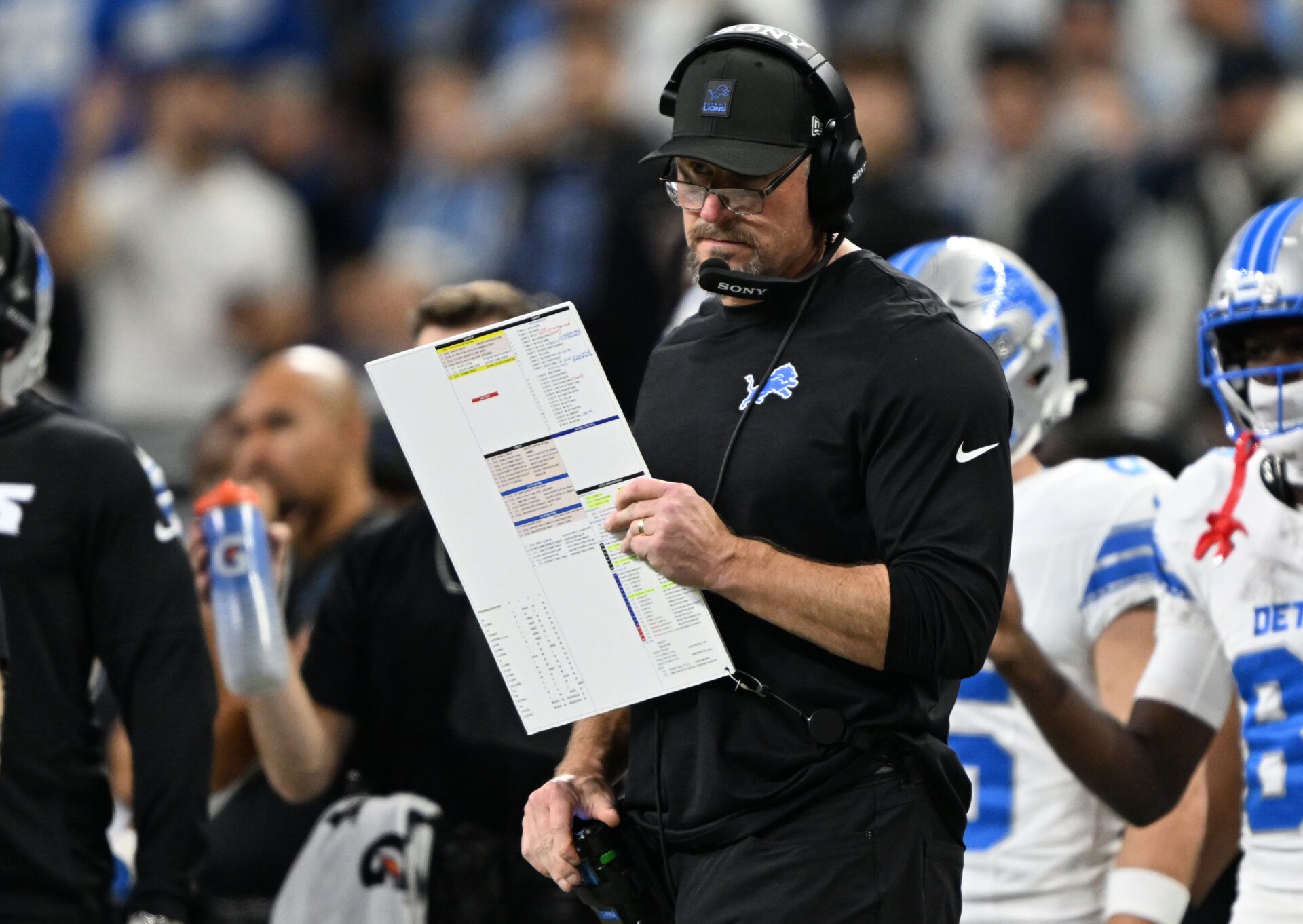 Detroit Lions head coach Dan Campbell during the second half against the Dallas Cowboys at Ford Field.