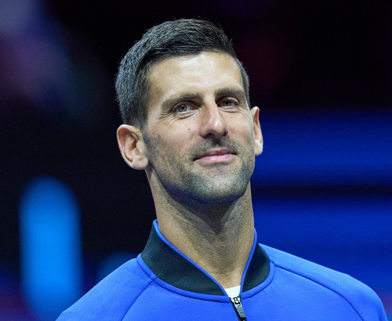 Novak Djokovic (SRB) of Team Europe  on court at the opening of the Laver Cup tennis event.