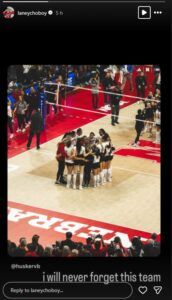 Nebraska Volleyball's Laney Choboy's heartfelt message