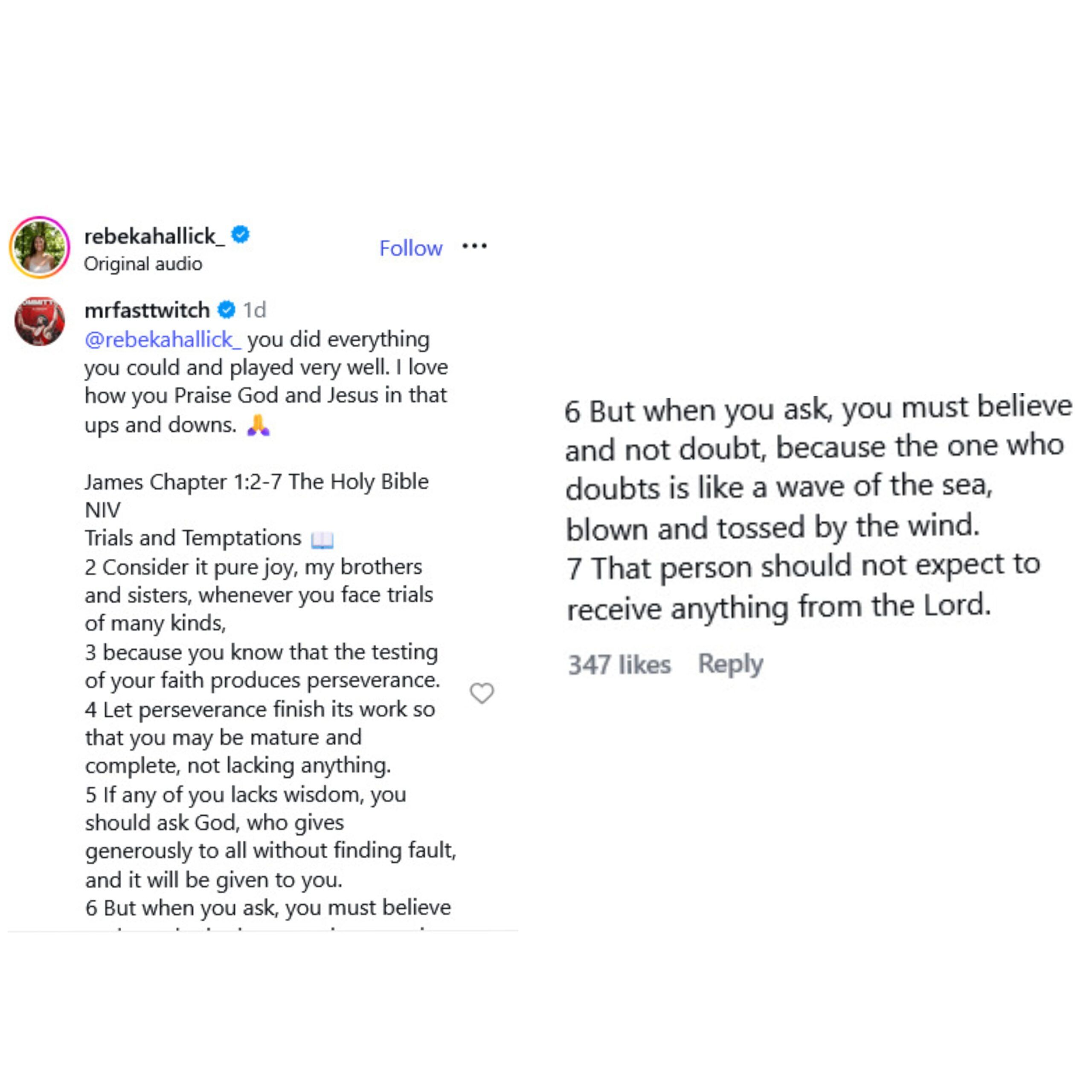 Screenshot of AJ Ferrari’s message. Credits - rebekahallick_