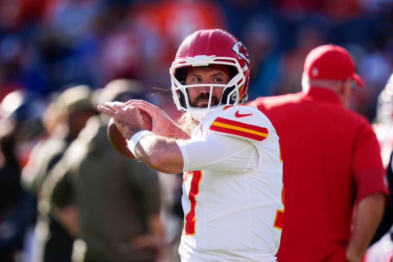 Kansas City Chiefs quarterback Gardner Minshew (17) before the game against the Denver Broncos at Empower Field at Mile High.