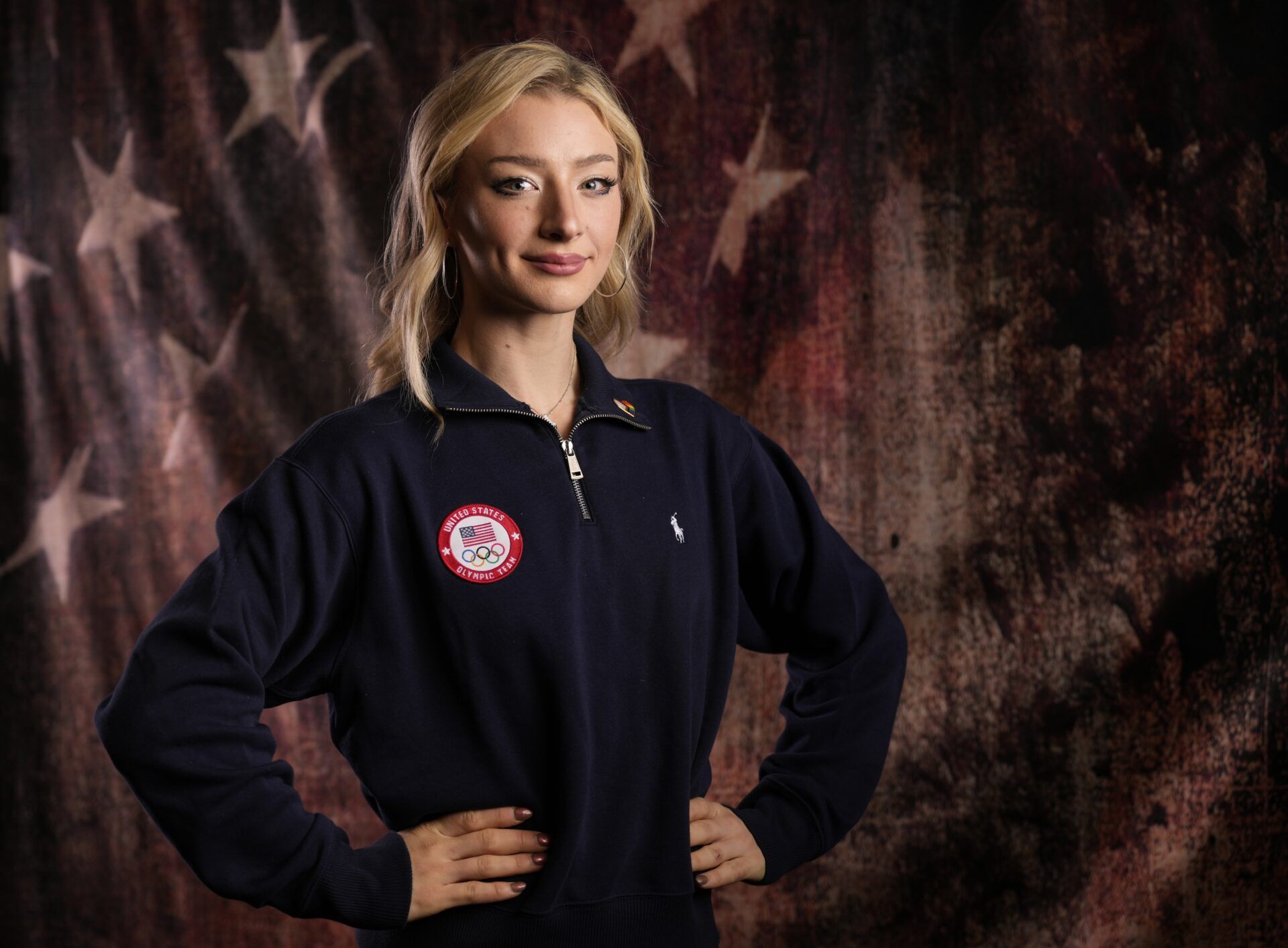 Amber Glenn poses for a photo during the U.S. Olympic Team Media Summit in preparation for the 2026 Milan Olympic Winter Games at Javits Center.