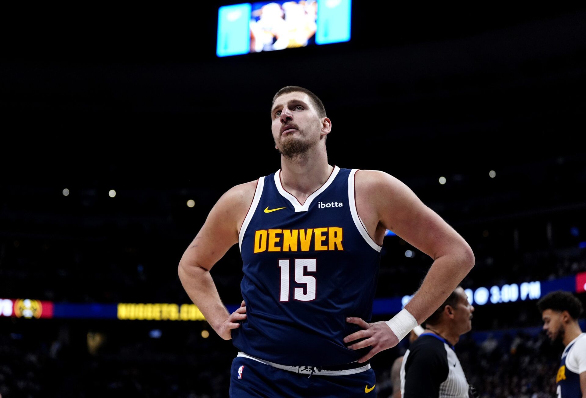 Denver Nuggets center Nikola Jokic (15) during the fourth quarter against the Orlando Magic  at Ball Arena.