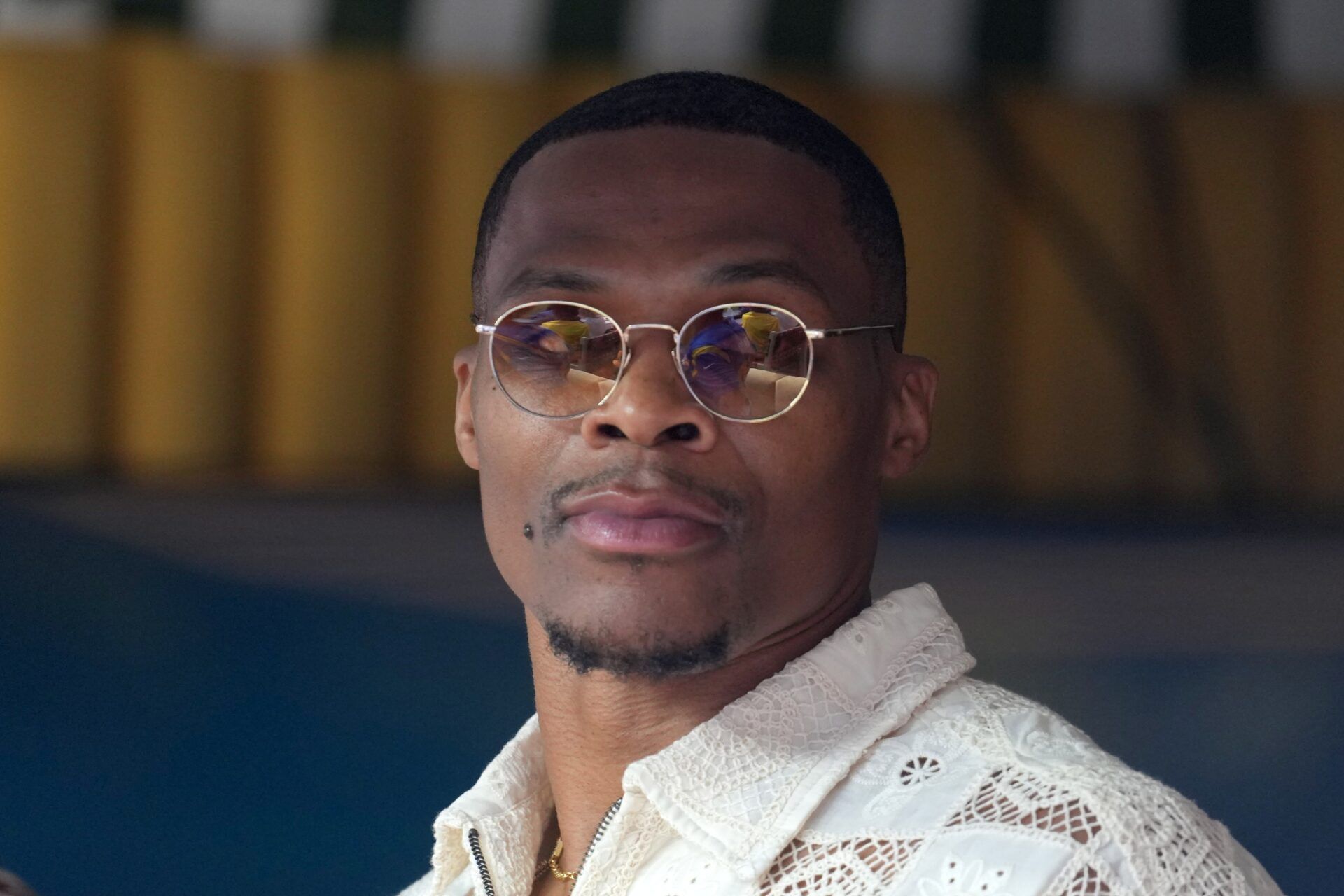 Russell Westbrook attends the game between the Houston Texans and the Los Angeles Rams at SoFi Stadium.