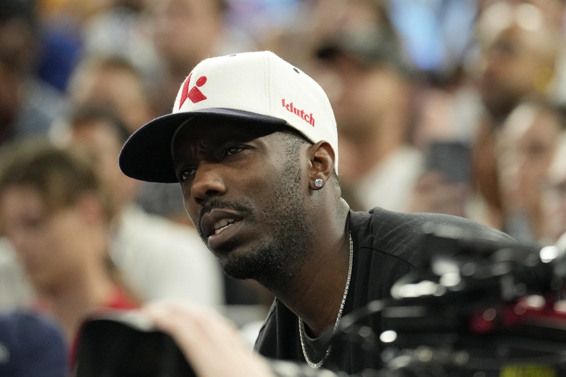 Rich Paul looks on in the second half between France and the United States in the women's gold medal game during the Paris 2024 Olympic Summer Games at Accor Arena.