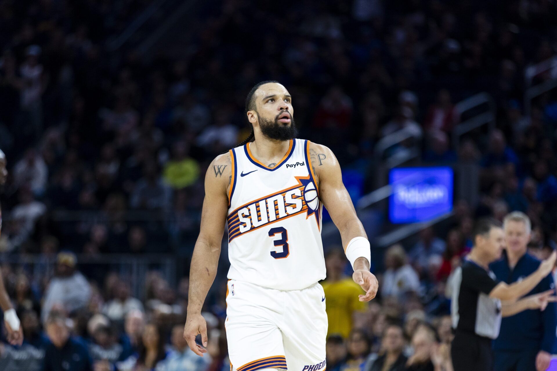 Phoenix Suns forward Dillon Brooks (3) one the court during the second quarter against the Golden State Warriors at Chase Center.