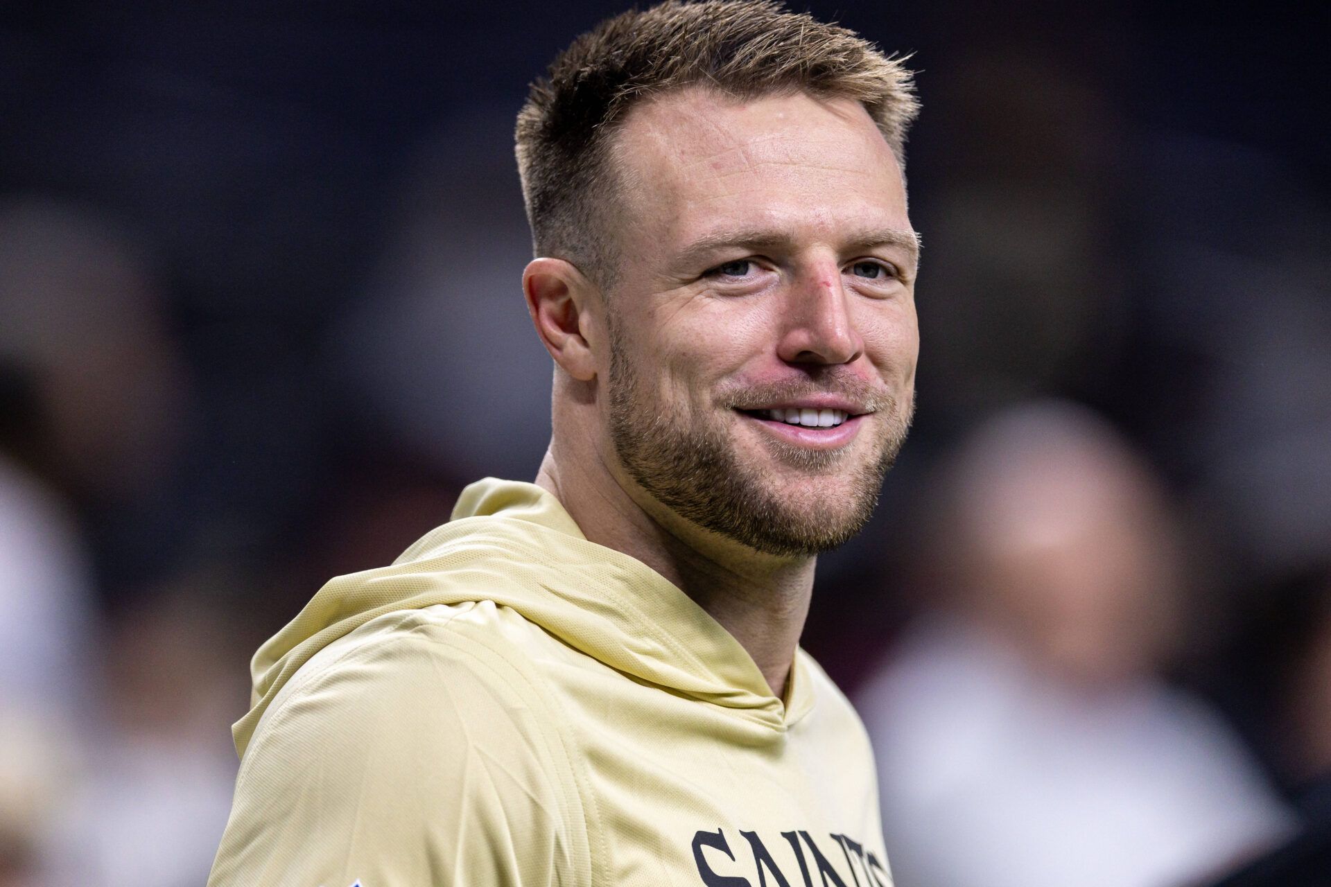 New Orleans Saints tight end Taysom Hill (7) during warm ups before the game against the New York Jets at Caesars Superdome.