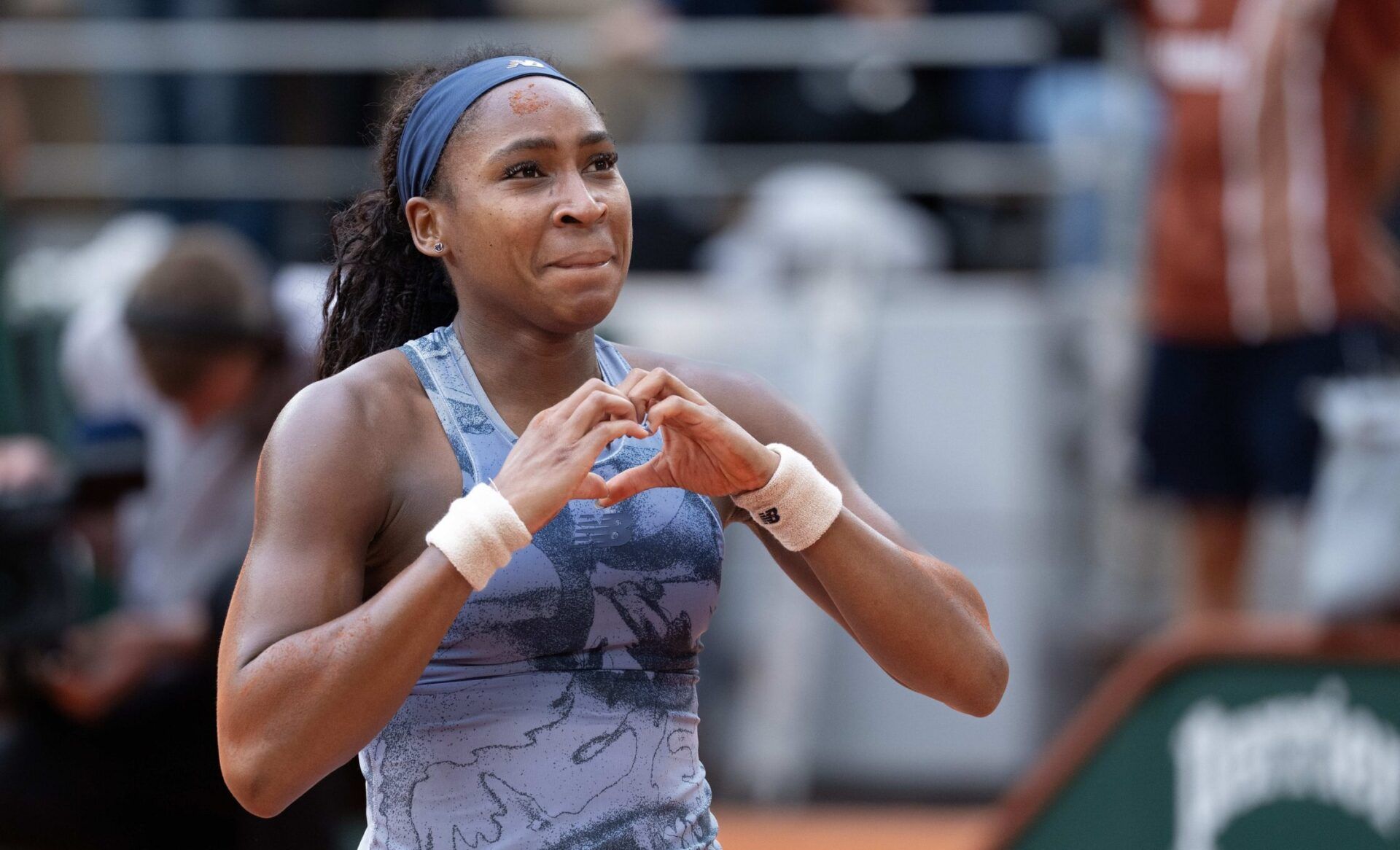 Coco Gauff of the United States celebrates winning the womenÕs singles final against Aryna Sabalenka on day 14 at Roland Garros Stadium.