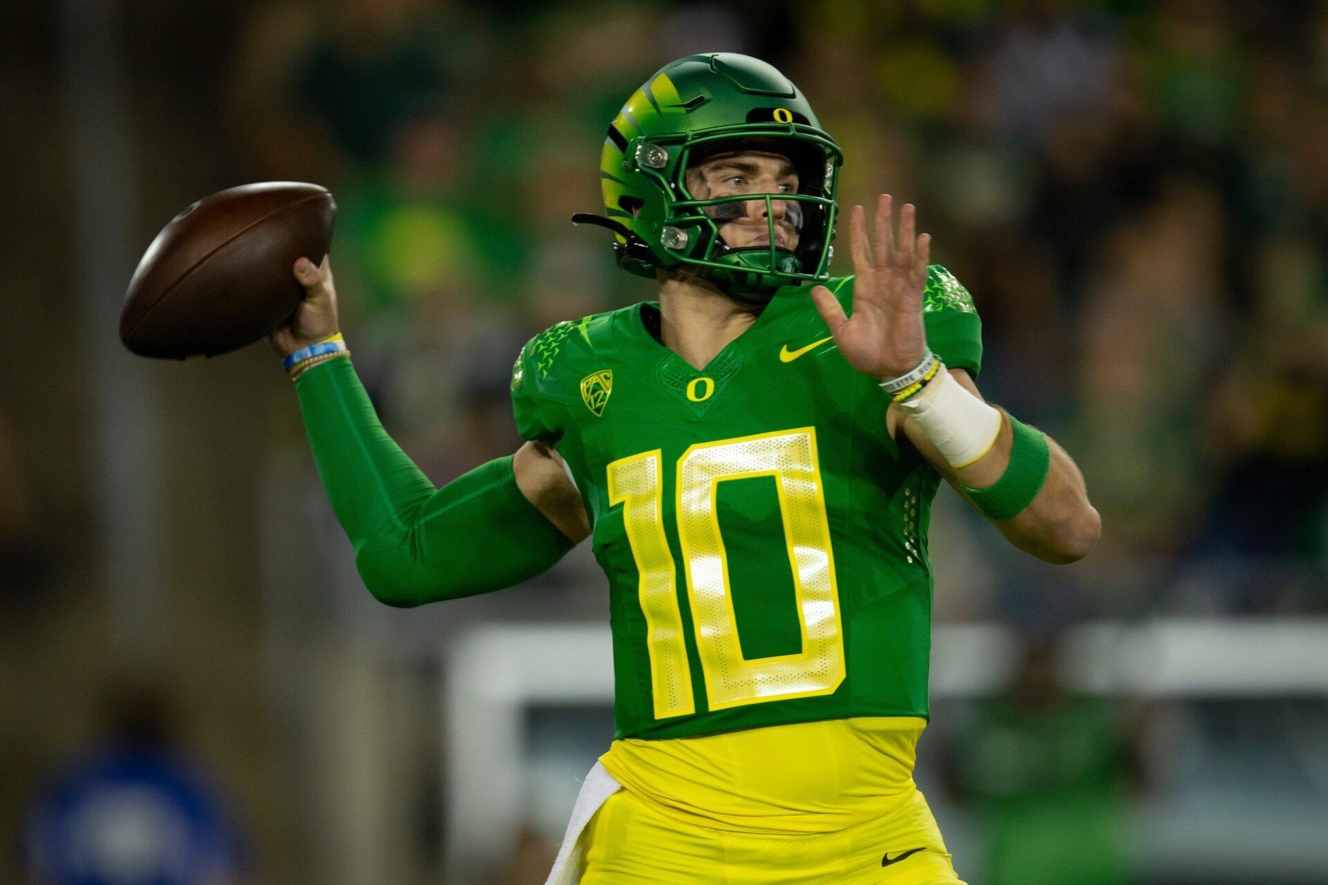 Oregon quarterback Bo Nix throws out a pass during the first half as the No. 13 Oregon Ducks take on the Stanford Cardinal Saturday, Oct. 1, 2022, at Autzen Stadium in Eugene, Ore.

Ncaa Football Oregon Stanford Football Stanford At Oregon